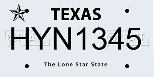 HYN1345 Texas License Plate