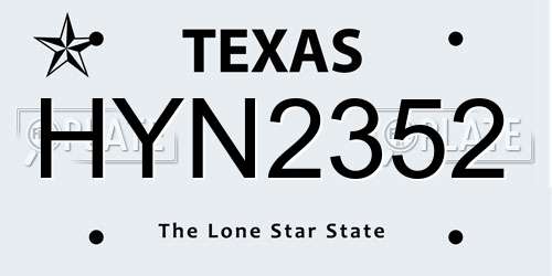 HYN2352 Texas License Plate