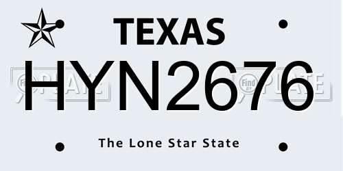 HYN2676 Texas License Plate