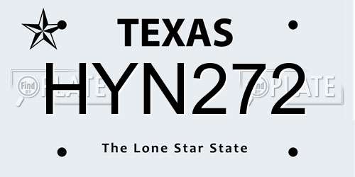 HYN272 Texas License Plate
