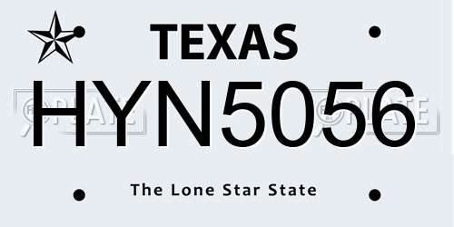 HYN5056 Texas License Plate