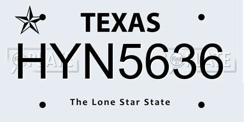 HYN5636 Texas License Plate