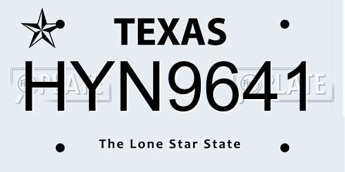 HYN9641 Texas License Plate