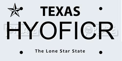 HYOFICR Texas License Plate