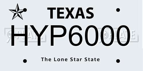HYP6000 Texas License Plate