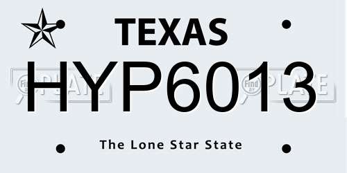 HYP6013 Texas License Plate