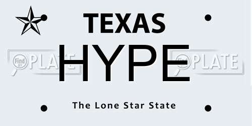 HYPE Texas License Plate