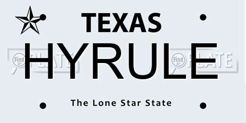 HYRULE Texas License Plate