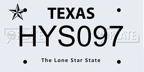 HYS097 Texas License Plate