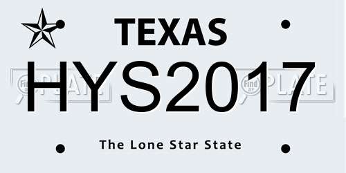 HYS2017 Texas License Plate