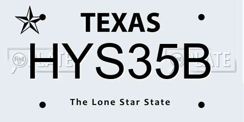 HYS35B Texas License Plate