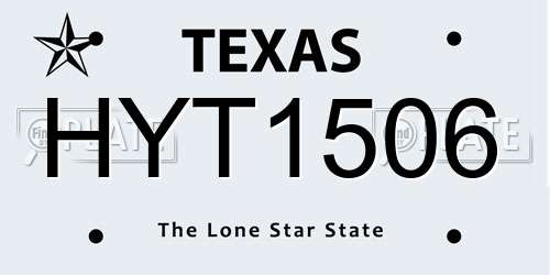 HYT1506 Texas License Plate