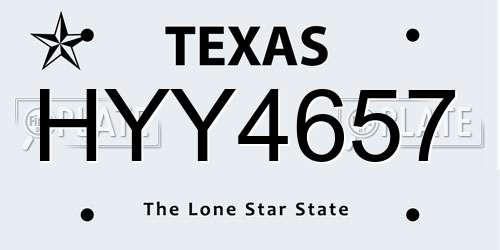 HYY4657 Texas License Plate