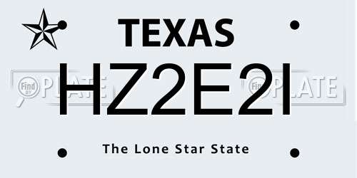 HZ2E2I Texas License Plate