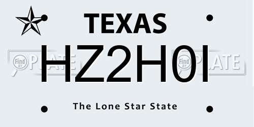 HZ2H0I Texas License Plate