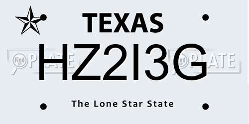 HZ2I3G Texas License Plate