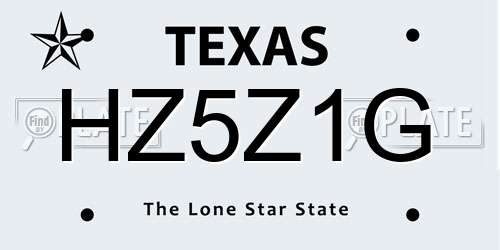 HZ5Z1G Texas License Plate