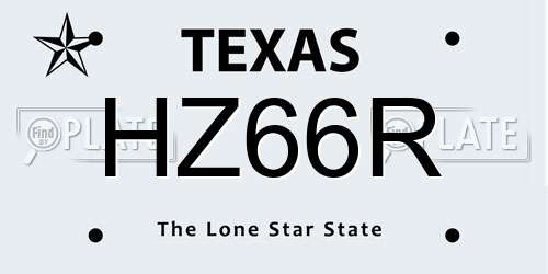 HZ66R Texas License Plate