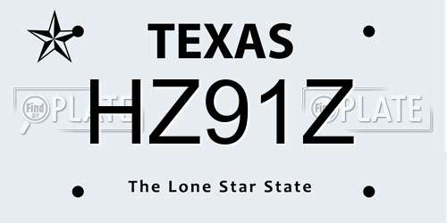 HZ91Z Texas License Plate