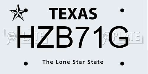 HZB71G Texas License Plate