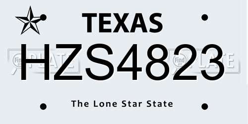 HZS4823 Texas License Plate