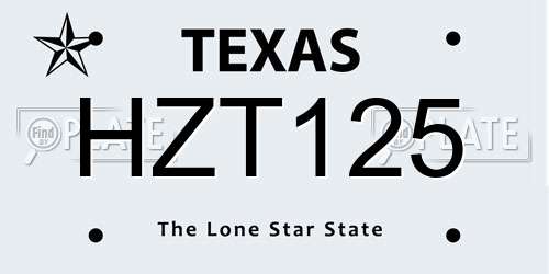 HZT125 Texas License Plate