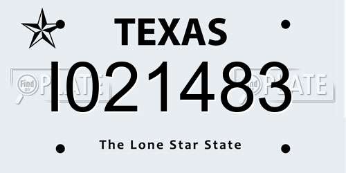 I021483 Texas License Plate