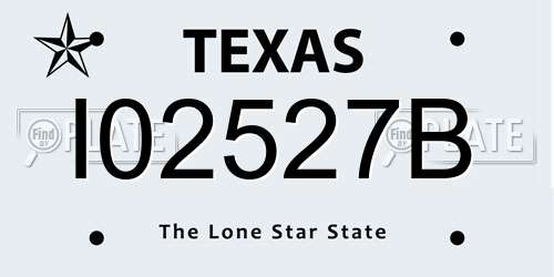 I02527B Texas License Plate