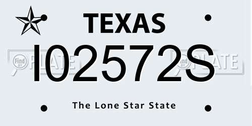 I02572S Texas License Plate