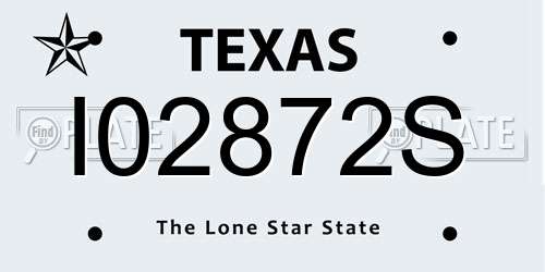 I02872S Texas License Plate