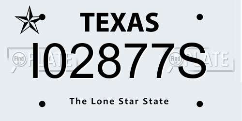 I02877S Texas License Plate