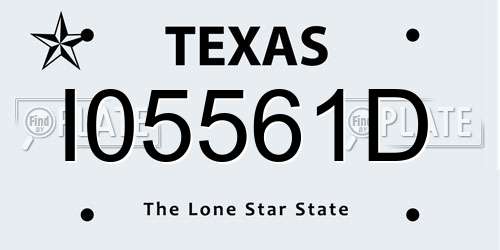 I05561D Texas License Plate