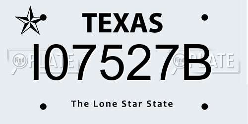 I07527B Texas License Plate
