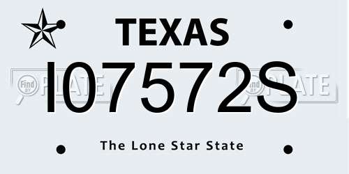 I07572S Texas License Plate