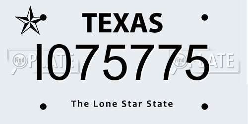 I075775 Texas License Plate