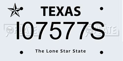 I07577S Texas License Plate