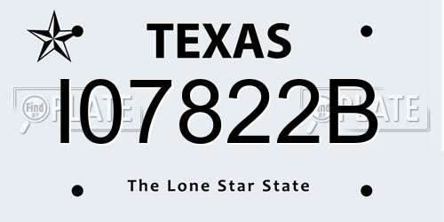 I07822B Texas License Plate