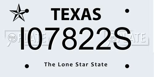 I07822S Texas License Plate