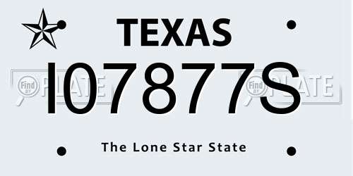 I07877S Texas License Plate