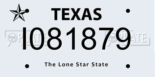 I081879 Texas License Plate