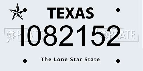 I082152 Texas License Plate