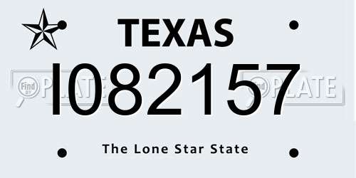 I082157 Texas License Plate