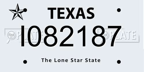 I082187 Texas License Plate