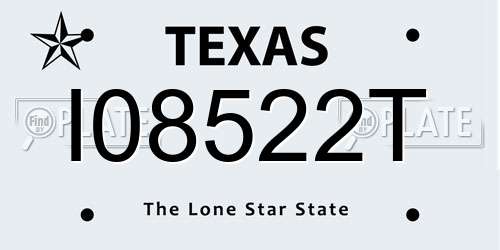 I08522T Texas License Plate