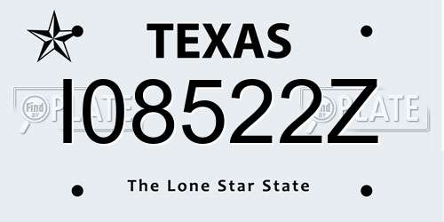 I08522Z Texas License Plate
