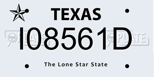 I08561D Texas License Plate