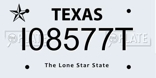 I08577T Texas License Plate