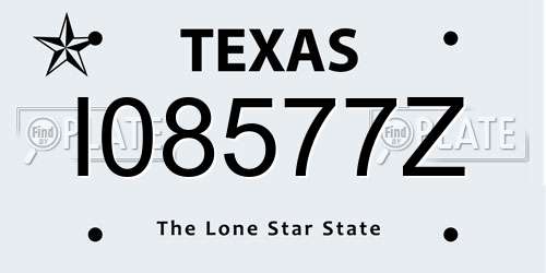 I08577Z Texas License Plate