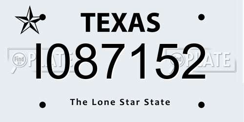 I087152 Texas License Plate