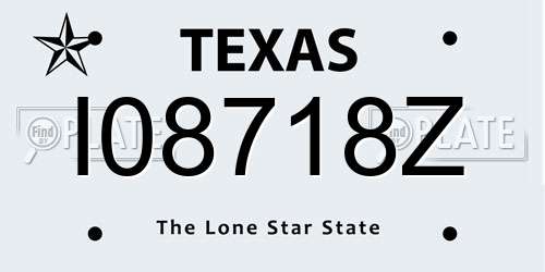 I08718Z Texas License Plate